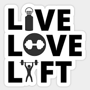 WORKOUT FITNESS #3: Live, Love, Lift Sticker